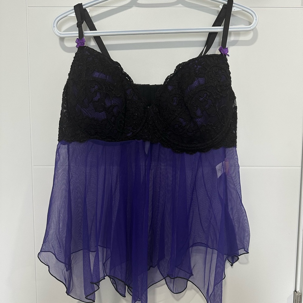 Intimate Attitudes Black and Purple Chemise